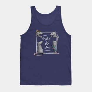 Rat’s The Way Chilling Casual Coffeehouse Rats Pun Tank Top